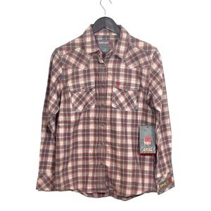 Ariat FR Whittle Retro Fit Snap LS Work Shirt 10037721 Black/Fuschia Women's